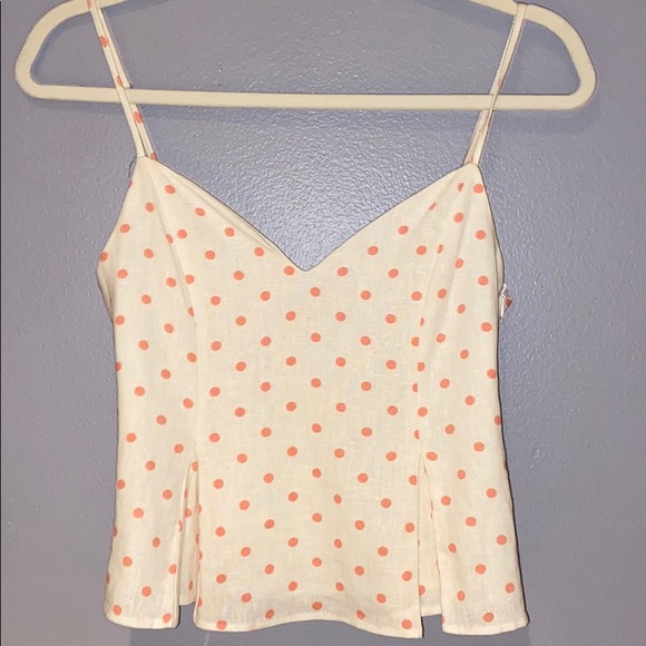 Women’s Zara Pink & White Polka Dot Tank Blouse Small - Picture 4 of 9